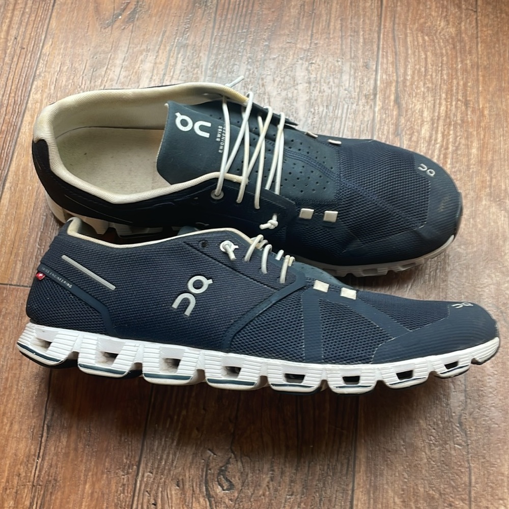 On Cloud 5 Men Size 14 Navy Blue Athletic Speed Lace Running Training Shoe.used